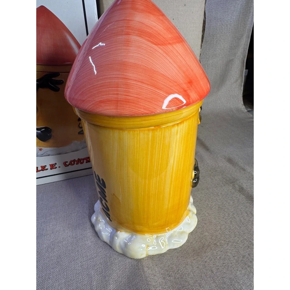Vintage 1993 Looney Tunes Wile E Coyote Acme Rocket Cookie Jar Certified Int Box